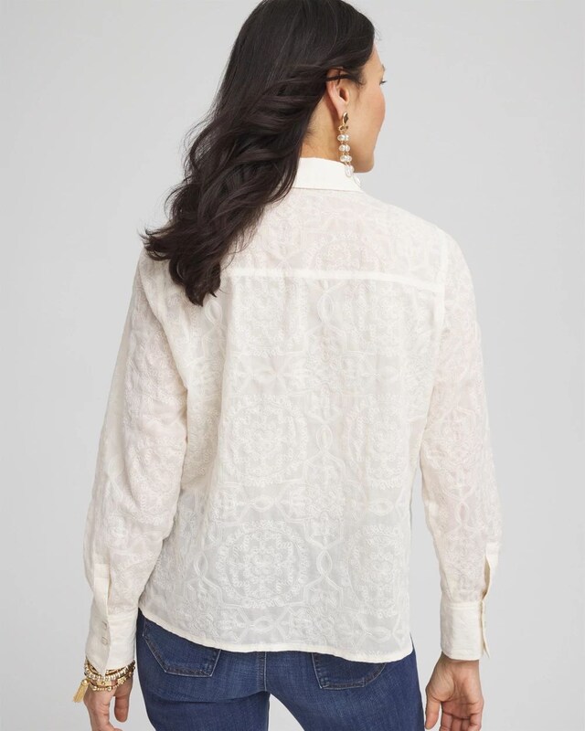 Embroidered Pocket Collared Shirt - image 3